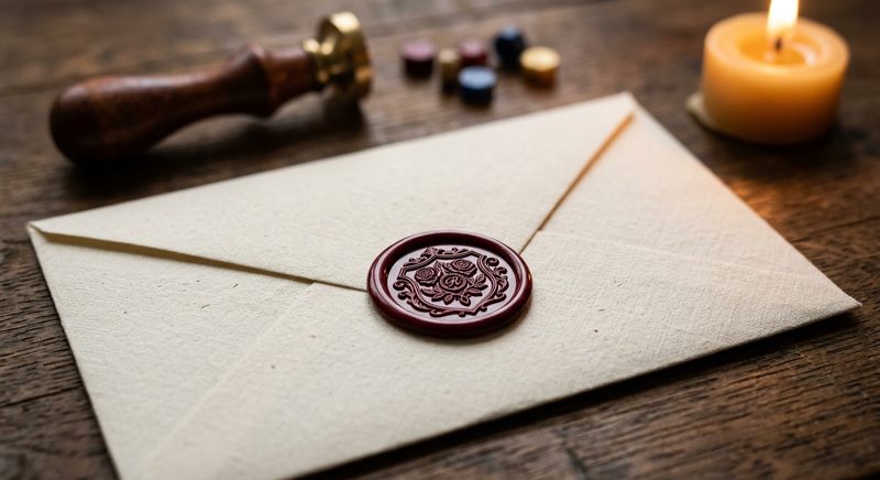 Beautiful wax seal with shimmer and gold detail
